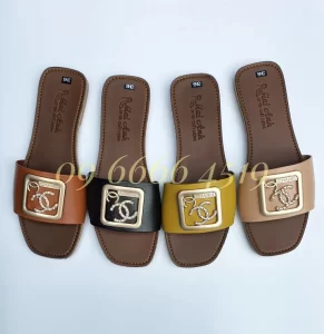Dép xẹp đê bằng quai bản ngang gắn khóa VA02